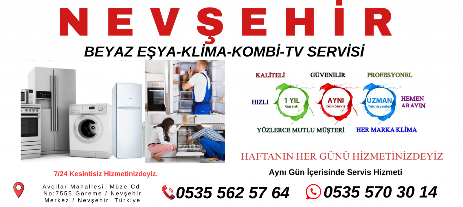 Nevşehir Beyaz Eşya Servisi